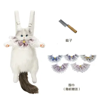Cat Plush Backpack, Realistic Cat Design, Cute Birthday Gift - 8