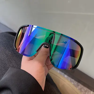 Night Cycling Glasses, Large Frame, Windproof, Clear Lens - 12