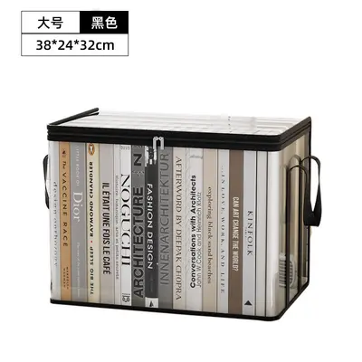 Large Capacity Transparent Book Storage Box Foldable Bookshelf Book Organizer Textbook Storage Bag Stationery Portable Book Bag