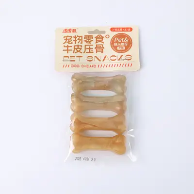 Pressed Cowhide Dog Chew Bone, Dental Cleaning Durable Treat - 8
