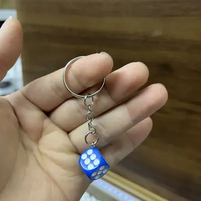 2CM Resin Dice Keychain, Solid and Colored - 9