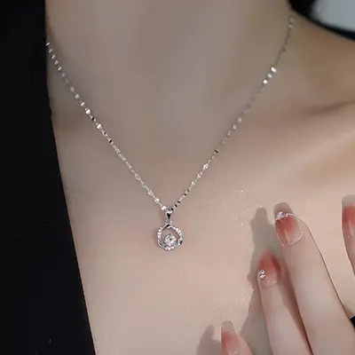 S999 Silber Möbius Anhänger Schlüsselbein Kette Damen - 2