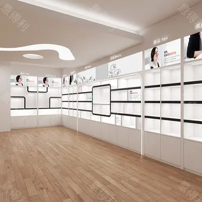 Einbrenn-lackierte Kosmetik-Ausstellungsvitrine in Sonderform