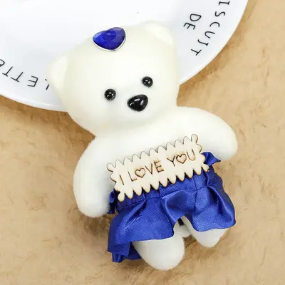 Diamond-Decorated Flocked Teddy Bear Plush Toy - 10