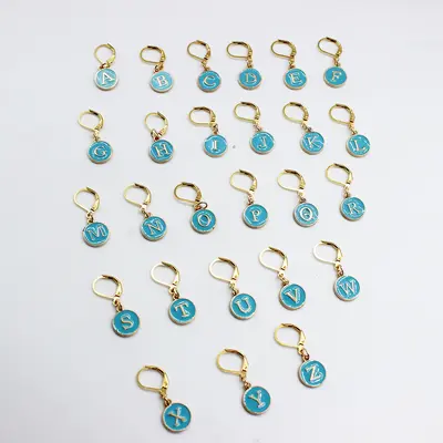 DIY Jewelry Accessories, Double-Sided Pendant, Key Clasp, 26 English Letters, Alloy - 12