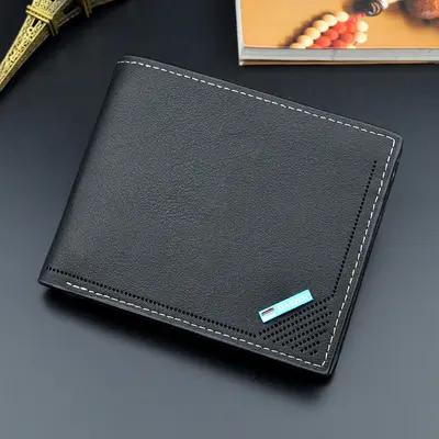 Men's Wallet, Short, Slim, Multi-Card Slots, Horizontal, Soft Leather - 7