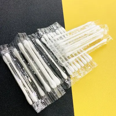 Disposable Cosmetic Cotton Swabs, Individually Packed, Double-Tipped