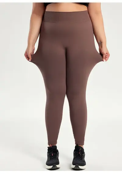 Lycra Plus Size Yoga Pants for Women, High Waist, Seamless - 8