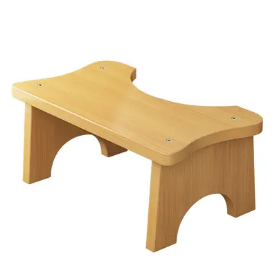 Bamboo Squat Toilet Stool, Anti-Slip Footstool for Elderly and Children