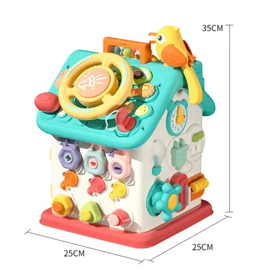 Montessori Polyhedron Busy Box Toy for Babies, Shape Recognition - 6