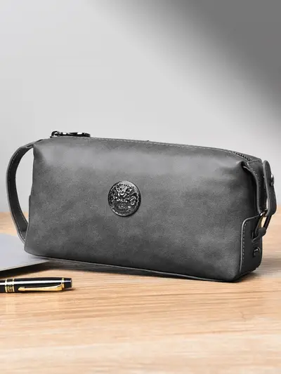 Men's Handbag, Soft Leather, Large Capacity, Business Casual