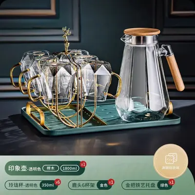 Hitzebeständiges Glas-Wasserkanneset, 5-teilig mit Teekanne - 11