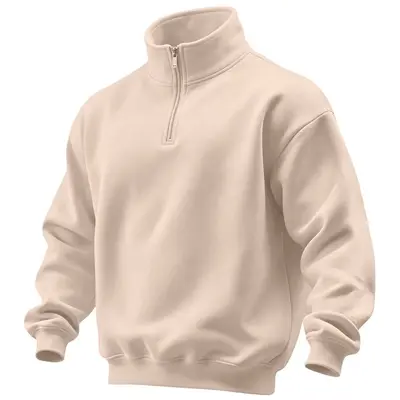 Men's Solid Color Half-Zip Stand-Collar Sweatshirt - 11
