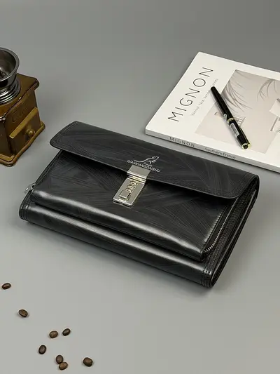 Men's Clutch Bag with Combination Lock, Large Capacity, Business Gift - 6