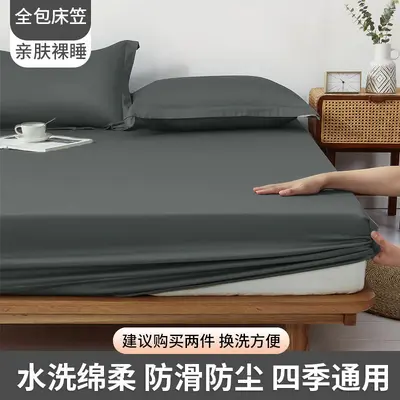 Cross-border Korean version solid color one-piece summer lightweight luxury sheet bedding duvet cover dust ruffle cross-border sheet bedding - 3