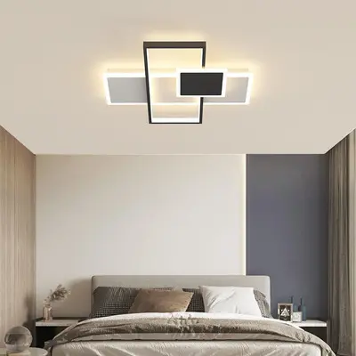 Nordic Style Rectangular Ceiling Lamp for Living Room and Bedroom