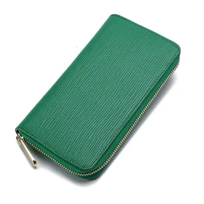Men's Wallet with Water Ripple Pattern, Long Zipper, Unisex Clutch - 10