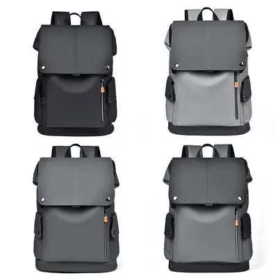 Men's Business Backpack, Large Capacity Laptop Compartment, PU Leather Travel Bag - 4