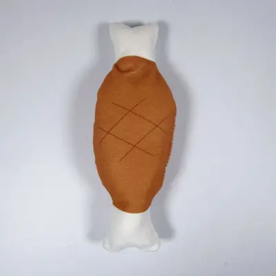 Plush Fried Chicken Leg Dog Toy, Chew-Resistant with Squeaker - 6
