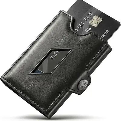 Customizable Carbon Fiber Pattern Tri-Fold Wallet with Coin Pocket and Card Slots - 6