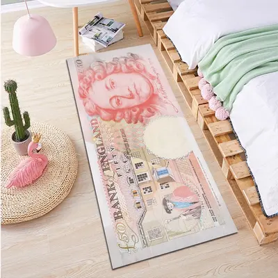 Dollar Bill Design Crystal Velvet Floor Mat, Full Coverage - 9