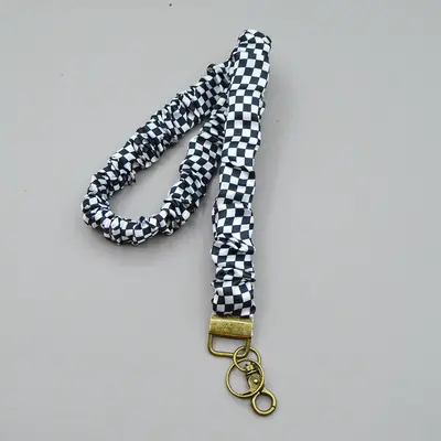 Amazon Stretchable Elastic Large Hair Tie Ruched Lanyard Long Strap ID Badge Work Lanyard Keychain - 4