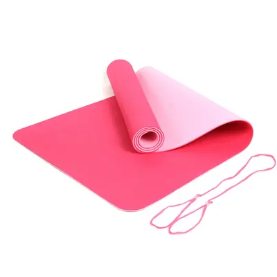 6mm Double-Layer TPE Yoga Mat, Two-Color Fitness Exercise Mat - 6