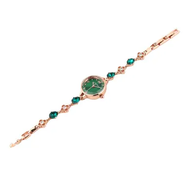 Kadın kol saati, smaragd yeşili, su geçirmez