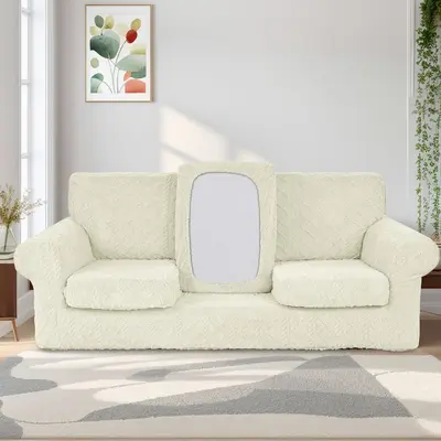 Amazon Cross-Border Comfortable Cotton Jacquard Braided Five-Piece Sofa Cover Full Wrap Elastic Combination Sofa Set - 9