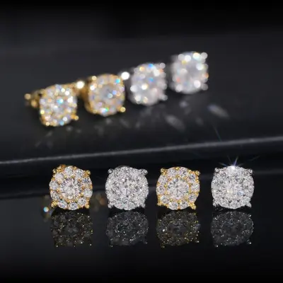 S925 Silver Moissanite Four-Claw Earrings Classic