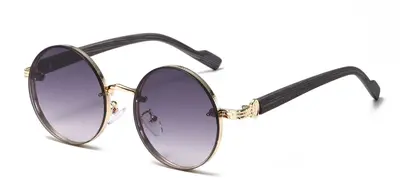 Unisex Classic Metal Round Frame Sunglasses, American Style - 10