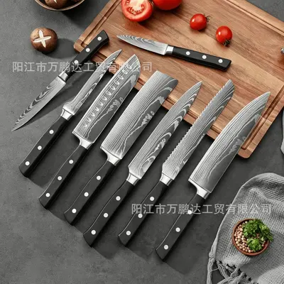Yangjiang Damaskus-Muster Küchenmesser-Set mit Chef- und Santoku-Messer - 2