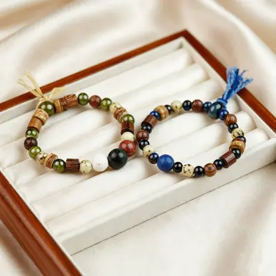 Jingdezhen Ceramic Bead Buddha-Style Bracelet, Versatile