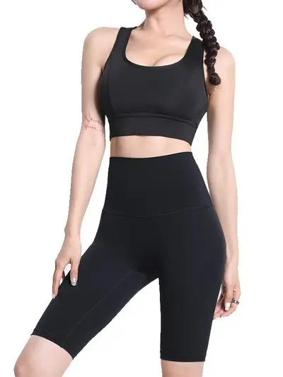Yoga seti kadın, şeftali kaldırma, beş dakikalık şort, spor sutyen - 5