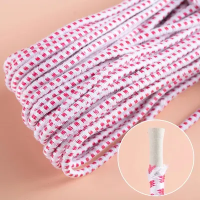Vintage Rundelastische hochelastische Haushalts-Feinelastikschnur Hosen Kuhsehne Gummiband Kinder-Hüpfgummi Springseil