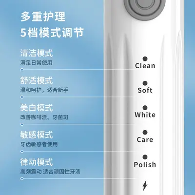 Smart Electric Toothbrush Set, Rechargeable, Waterproof - 4