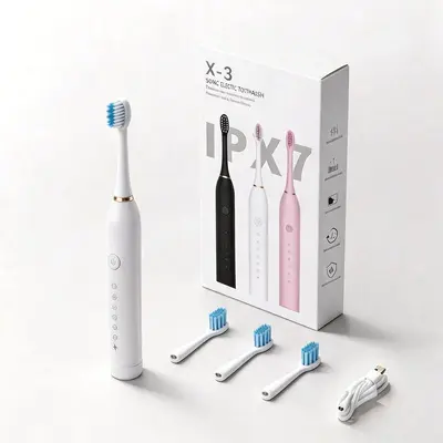Smart Electric Toothbrush, Waterproof, Rechargeable, Sonic, Soft Bristles - 8