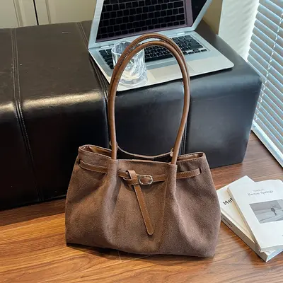 Large Capacity Faux Suede Women's Tote Bag Single Shoulder