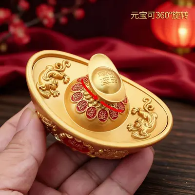 Kapaklı Feng Shui servet kasesi, külçe süs, ev dekorasyonu