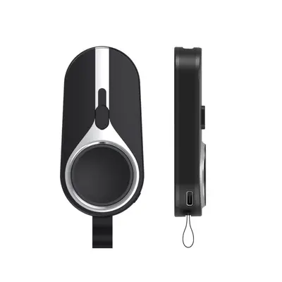 Keychain Ultra-Thin Mini Power Bank 2000 mAh with Wireless Charging, 2-in-1