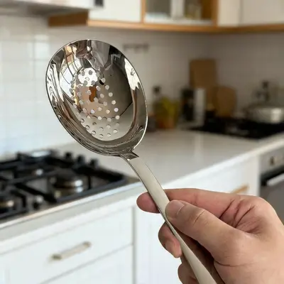 Paslanmaz Çelik Büyük Kaz Yumurtası Kepçe, Servis Çorba Kaşığı