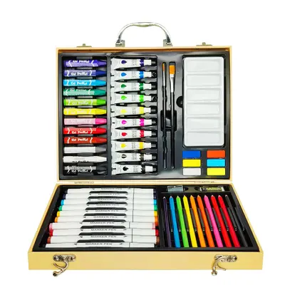 53 parça resim seti, su rengi, marker, renkli kalem