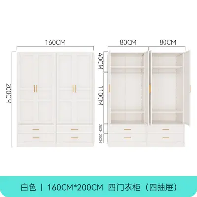 Formaldehyde-Free Steel Wardrobe, Three-Door, Easy Assembly Metal Cabinet - 11