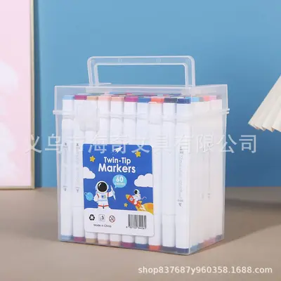 Çift uçlu marker kalem seti, 12 renk, su ile yıkanabilir, anime çizim - 11