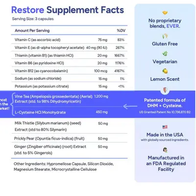 现货 跨境TK亚马逊热销After-Alcohol Aid 恢复胶囊RESTORE