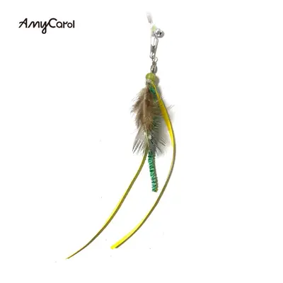 Feather Cat Teaser Wand with Rustling Paper and Long Rope - 11
