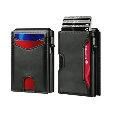Amazon New Men's Card Holder Wallet RFID Anti-Theft Automatic Pop-Up Card Case Cross-Border High-End Wallet Card Holder - 7