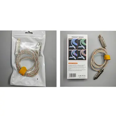 RGB LED şarj kablosu 3 in 1 Type-C çok renkli - 12