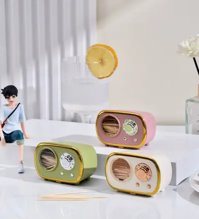 Schlichte Zahnstocherbox mit Klappdeckel für den Tisch