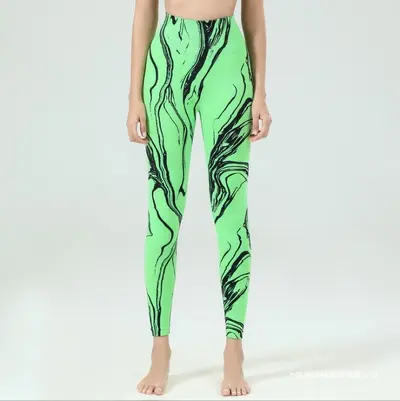 新款亚马逊跨境健身瑜伽裤3d印花卫裤女士紧身裤子来图定长裤欧美